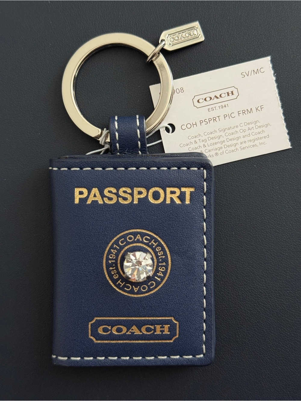 Vintage Coach key fob - passport cover NWT